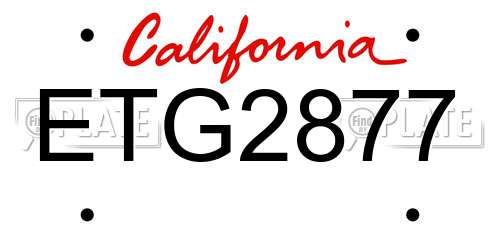 ETG2877 California License Plate