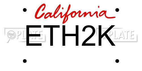 ETH2K California License Plate