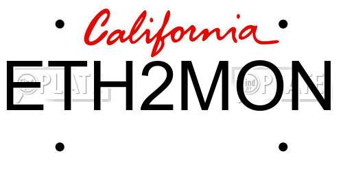 ETH2MON California License Plate