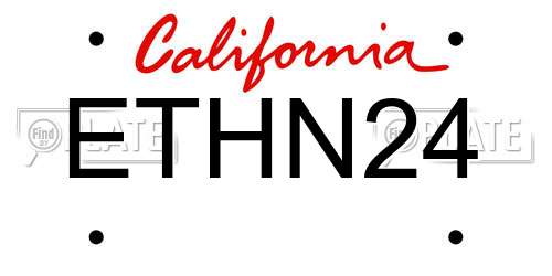 ETHN24 California License Plate
