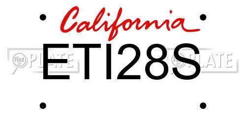 ETI28S California License Plate