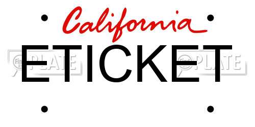 ETICKET California License Plate