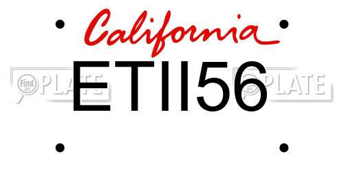 ETII56 California License Plate