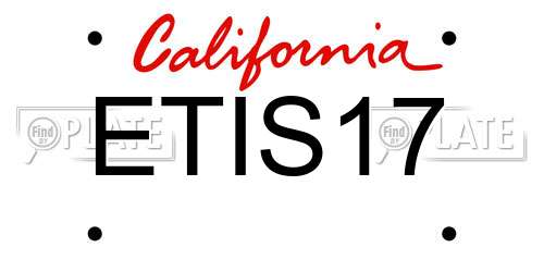 ETIS17 California License Plate