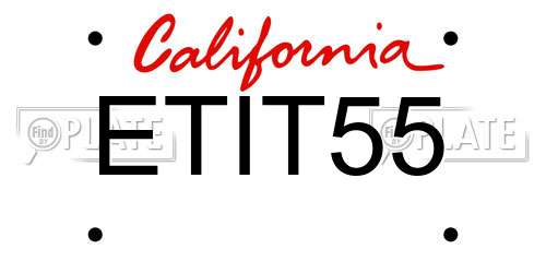 ETIT55 California License Plate