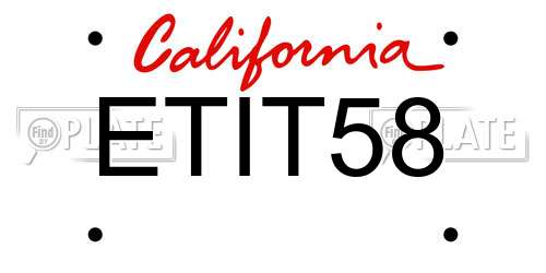 ETIT58 California License Plate
