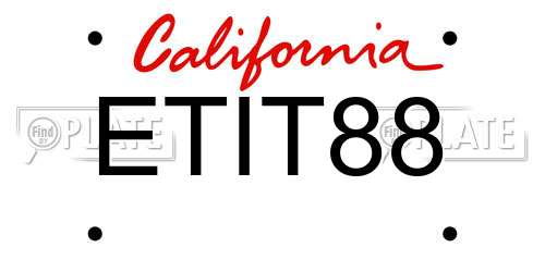 ETIT88 California License Plate