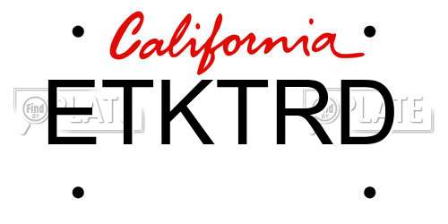 ETKTRD California License Plate