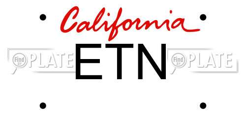 ETN California License Plate