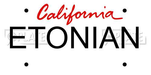 ETONIAN California License Plate