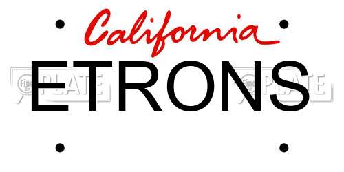 ETRONS California License Plate