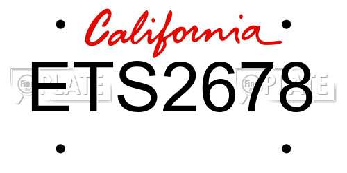 ETS2678 California License Plate