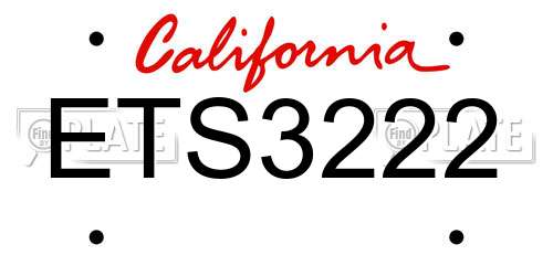 ETS3222 California License Plate