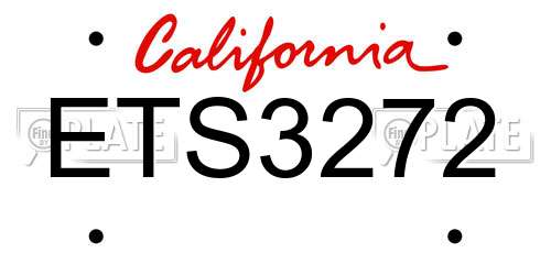 ETS3272 California License Plate