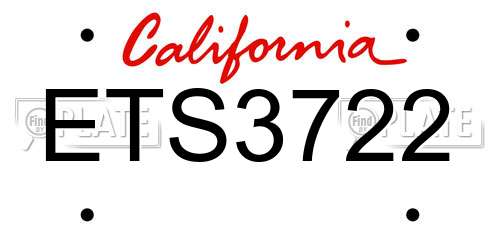 ETS3722 California License Plate