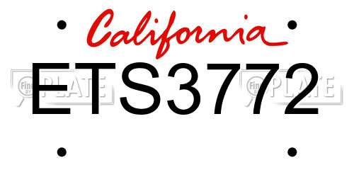 ETS3772 California License Plate