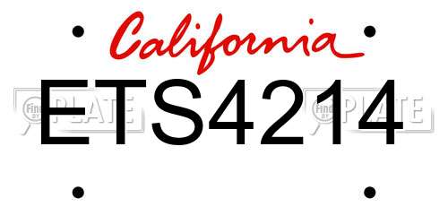 ETS4214 California License Plate