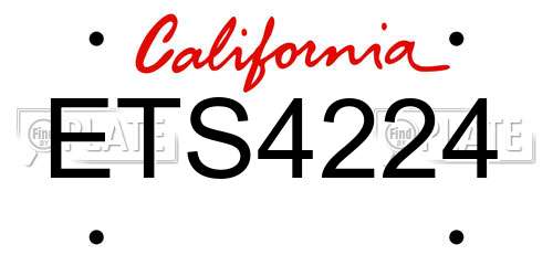 ETS4224 California License Plate