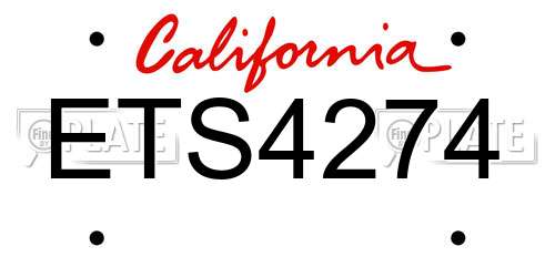 ETS4274 California License Plate
