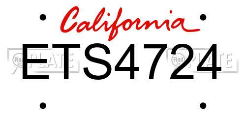 ETS4724 California License Plate