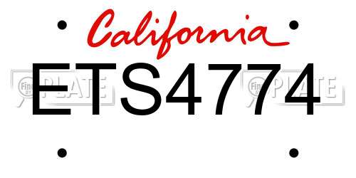 ETS4774 California License Plate