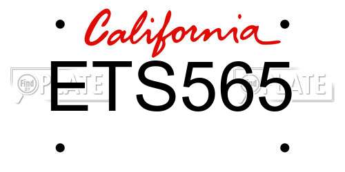ETS565 California License Plate