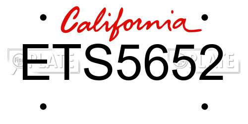 ETS5652 California License Plate