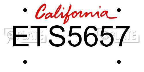ETS5657 California License Plate