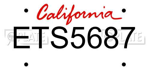 ETS5687 California License Plate