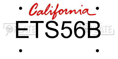 ETS56B California License Plate
