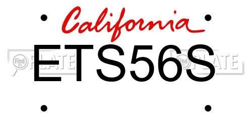 ETS56S California License Plate