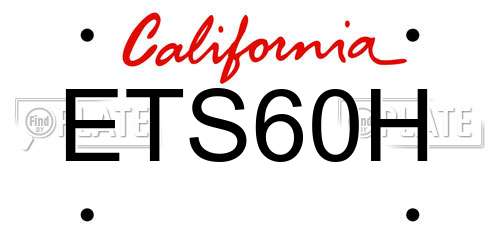 ETS60H California License Plate