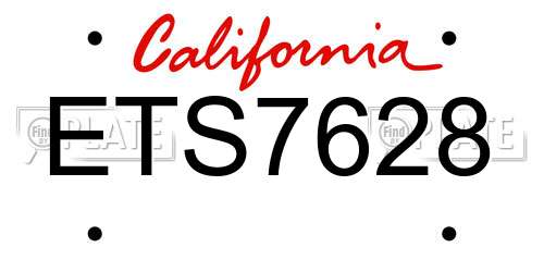 ETS7628 California License Plate