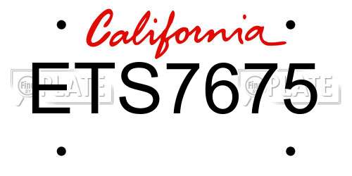 ETS7675 California License Plate