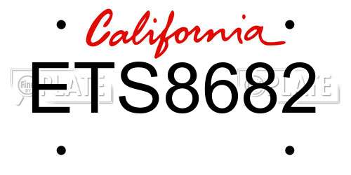 ETS8682 California License Plate