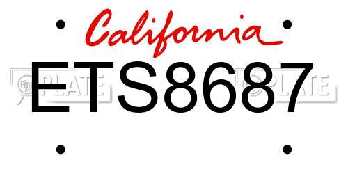 ETS8687 California License Plate
