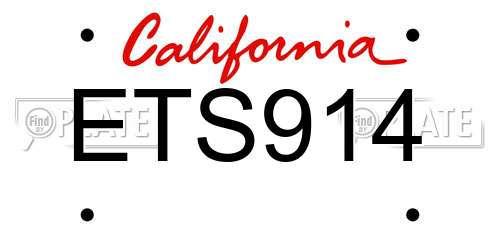 ETS914 California License Plate