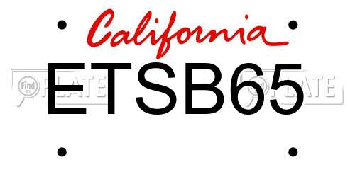 ETSB65 California License Plate