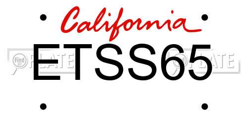 ETSS65 California License Plate