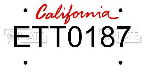 ETT0187 California License Plate
