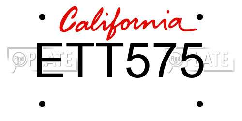 ETT575 California License Plate