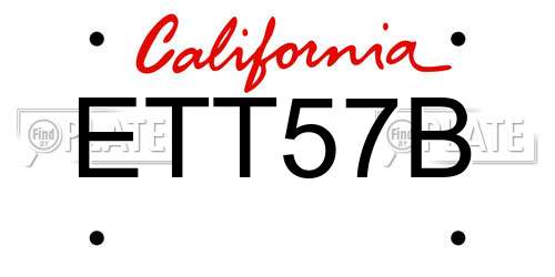 ETT57B California License Plate