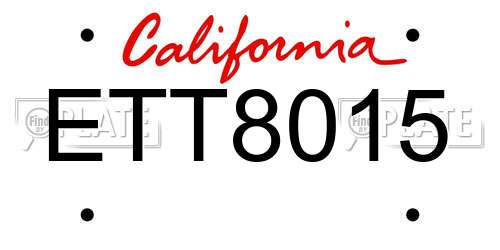 ETT8015 California License Plate
