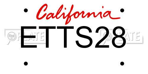 ETTS28 California License Plate