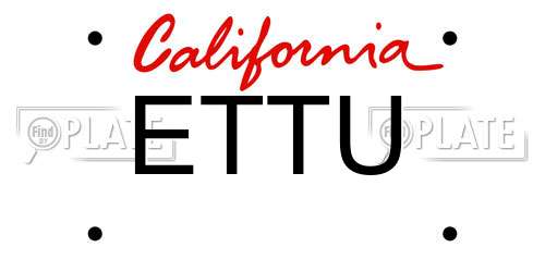 ETTU California License Plate