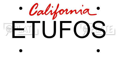 ETUFOS California License Plate