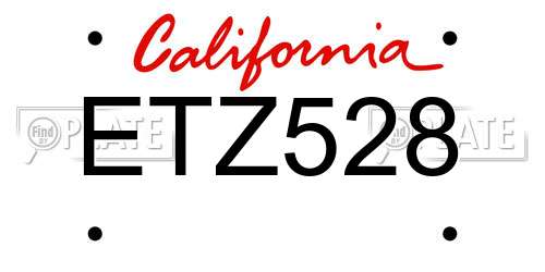 ETZ528 California License Plate