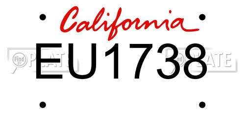 EU1738 California License Plate