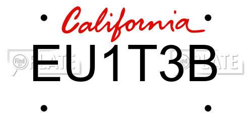 EU1T3B California License Plate
