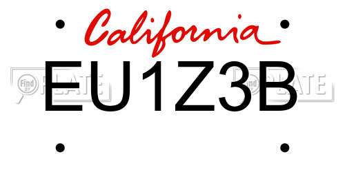 EU1Z3B California License Plate